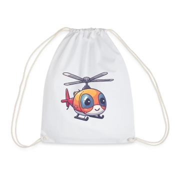 Smiling helicopter - Drawstring Bag - white - Front