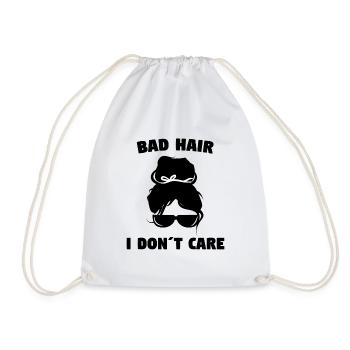 I don't care cool saying attitude indifferent - Drawstring Bag - white - Front