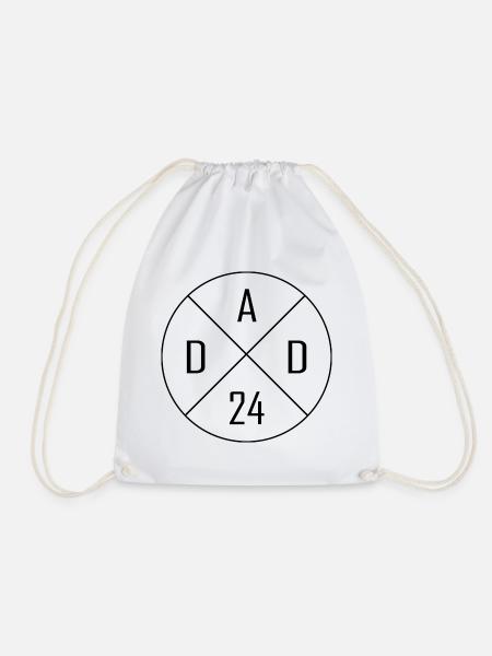 Dad 24 Circle Cross Design - Drawstring Bag - white