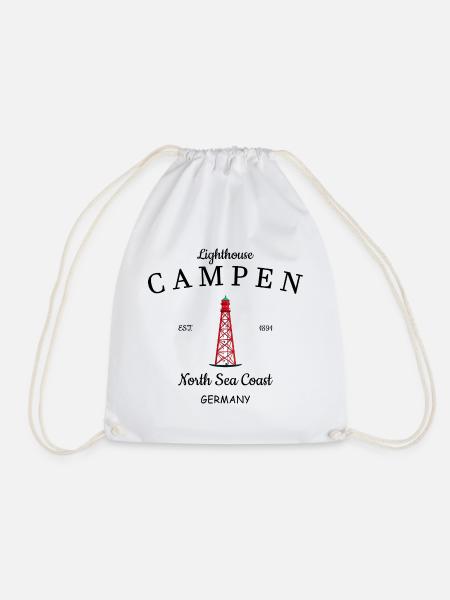 Leuchtturm Campen Nordsee Deutschland - Turnbeutel - Weiß