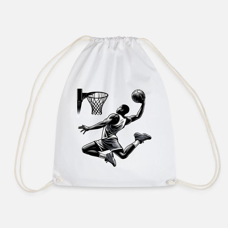 Basketball Dunking Geschenk - Turnbeutel - Weiß
