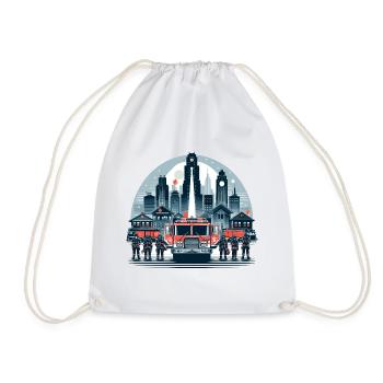 Cadeau de la ville des pompiers - Sac de sport léger - blanc - Devant