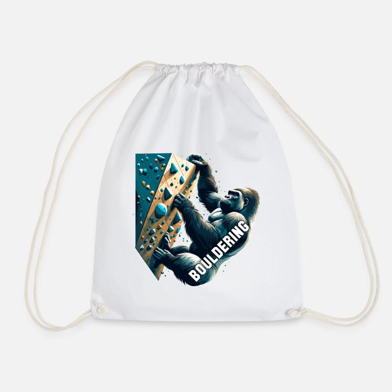 Bouldern Gorilla Geschenk - Turnbeutel - Weiß