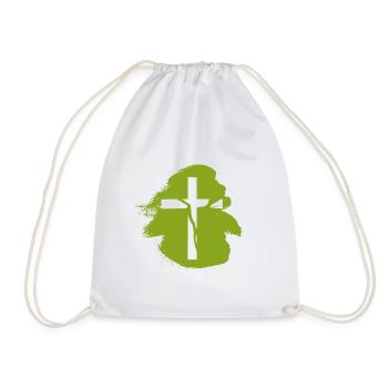 Croix Verset Biblique Chrétien - Sac de sport léger - blanc - Devant