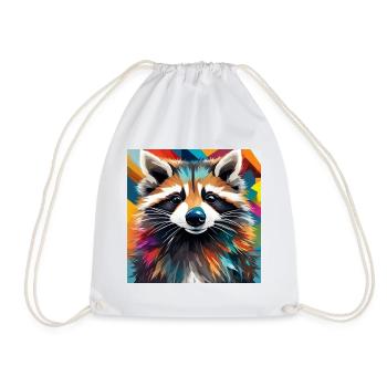 Raton laveur - Sac de sport léger - blanc - Devant