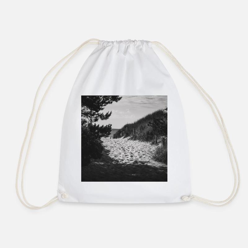 Beach Access West Beach Prerow Baltic Sea Darß Poster - Drawstring Bag - white