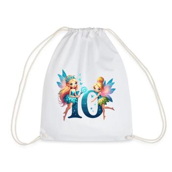 10 Jahre Fee Elfe Geburtstag Geschenk - Turnbeutel - Weiß - Vorne