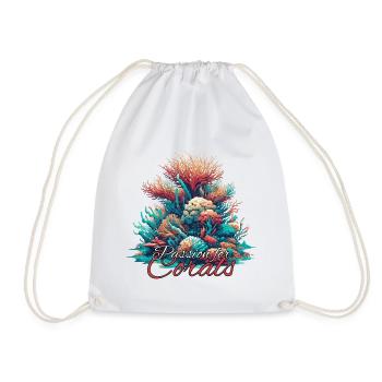 Passion for coral gift - Drawstring Bag - white - Front