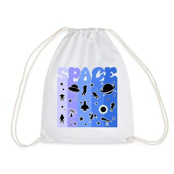 Space, Astronaut, All, Weltall - Turnbeutel - Weiß - Vorne