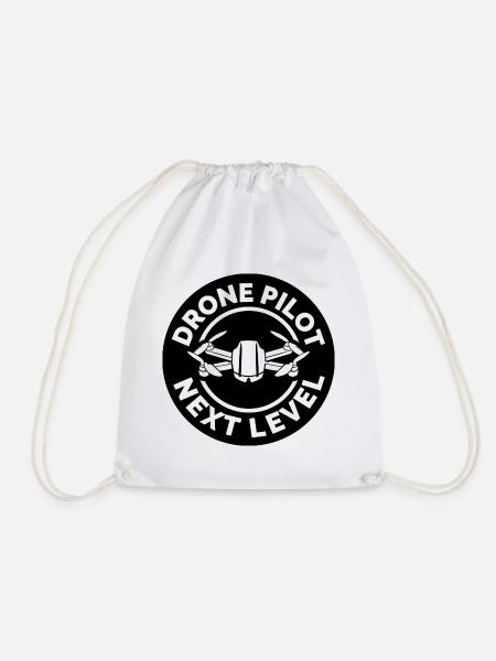 drone pilot patch Logo Drohnen Symbol Grafik icon - Turnbeutel - Weiß