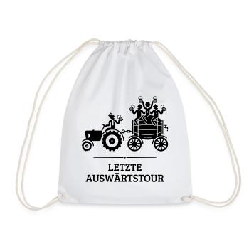 Letzte Auswärtstour (Trecker / Bierfass / JGA / B) - Turnbeutel - Weiß - Vorne