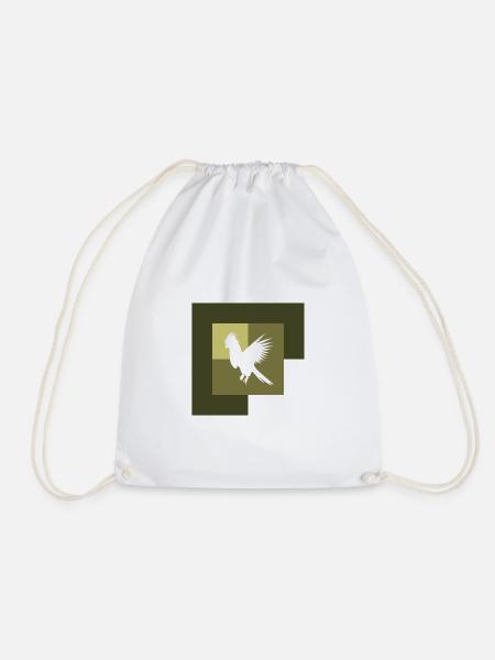 Bird Cockatoo Macaw - Drawstring Bag - white