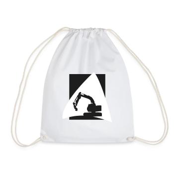 Excavator Driver House Construction Excavator Driver - Drawstring Bag - white - Front