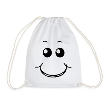 Visage souriant - Sac de sport léger - blanc - Devant