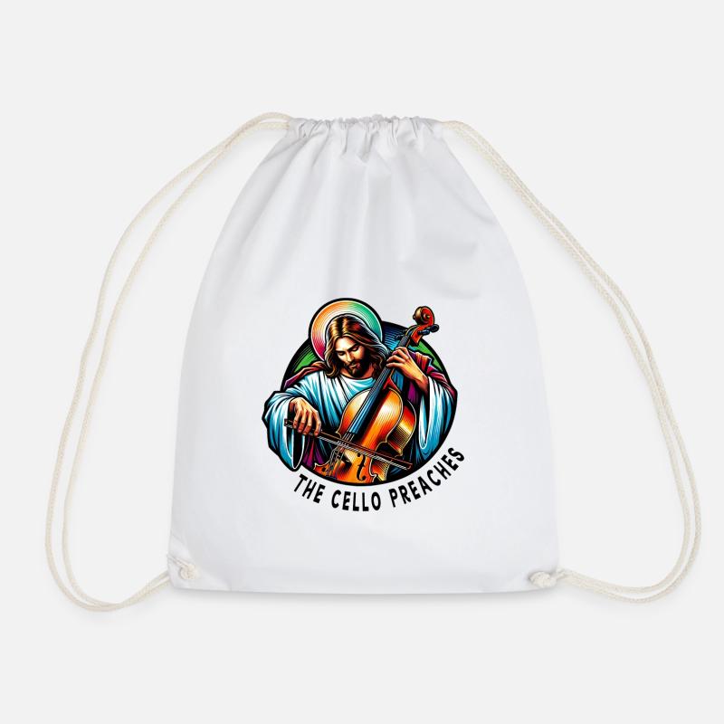 Das Cello predigt Jesus Christus - Turnbeutel - Weiß
