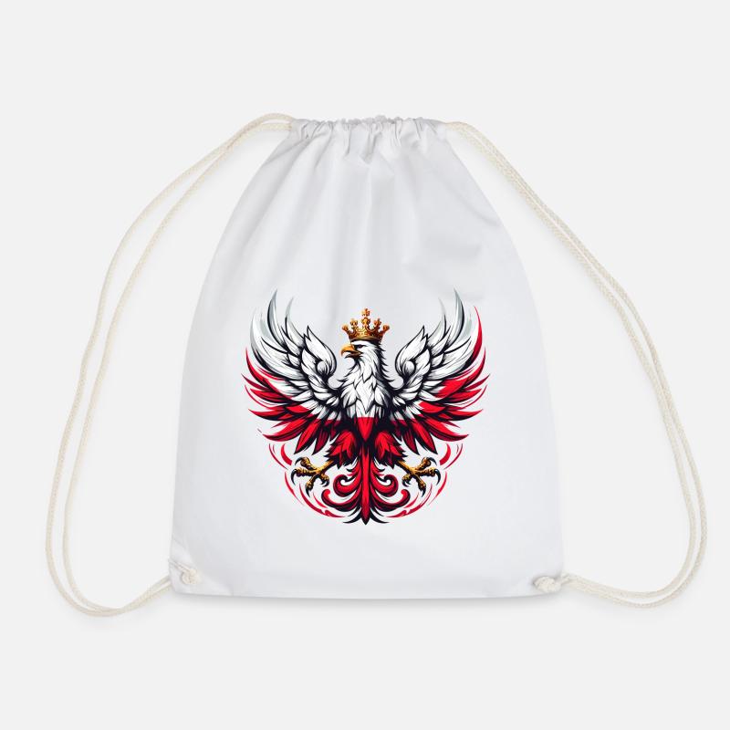 Poland Polska Polish Flag Flag Gift - Drawstring Bag - white