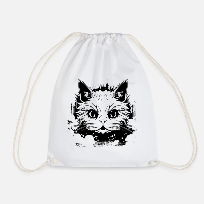 Katze Anime - Turnbeutel - Weiß
