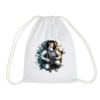 Astronaut Jack Russell Terrier Gift - Drawstring Bag - white - Front