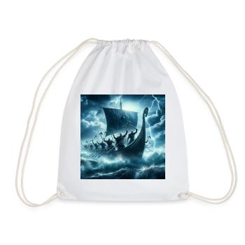 Viking Ship - Drawstring Bag - white - Front