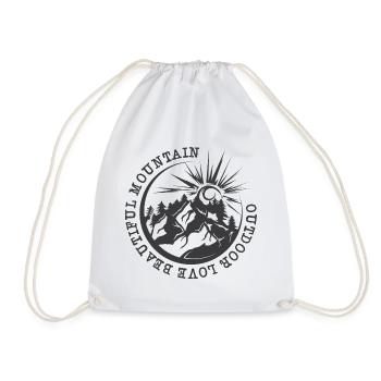 Montagnes Aventure En Plein Air Nature Illustration Graphique - Sac de sport léger - blanc - Devant