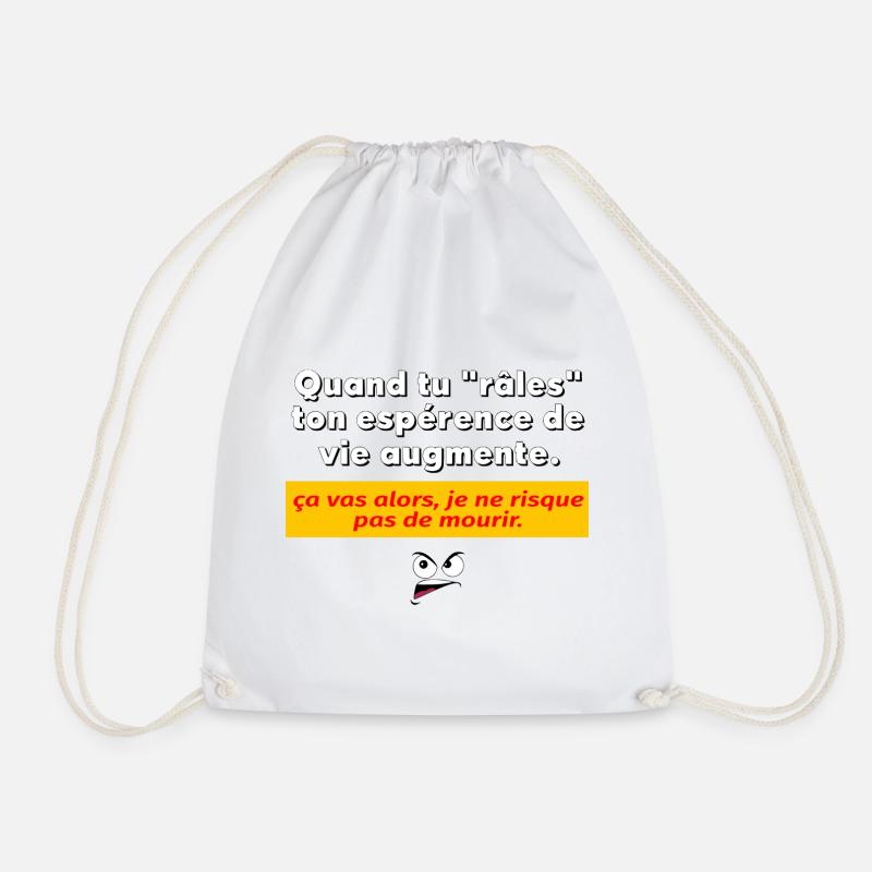 When you grumble - Drawstring Bag - white