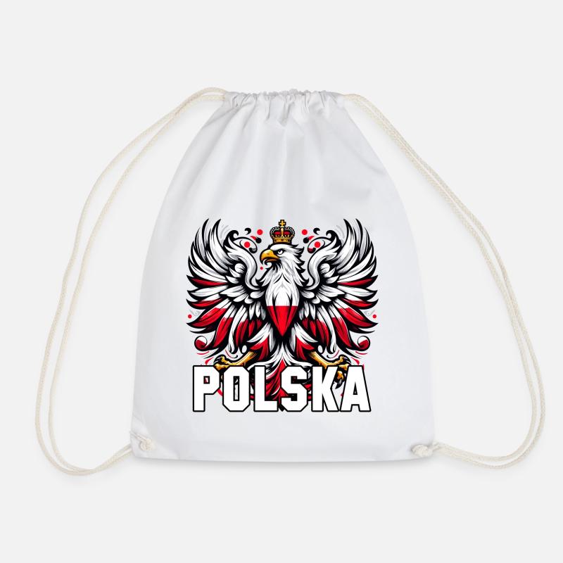 Polen Polska polnisch rot weiß Geschenk - Turnbeutel - Weiß