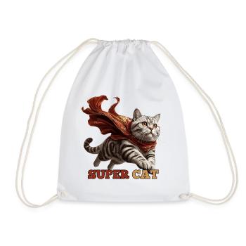 Super Cat British Shorthair BKH Tabby - Drawstring Bag - white - Front