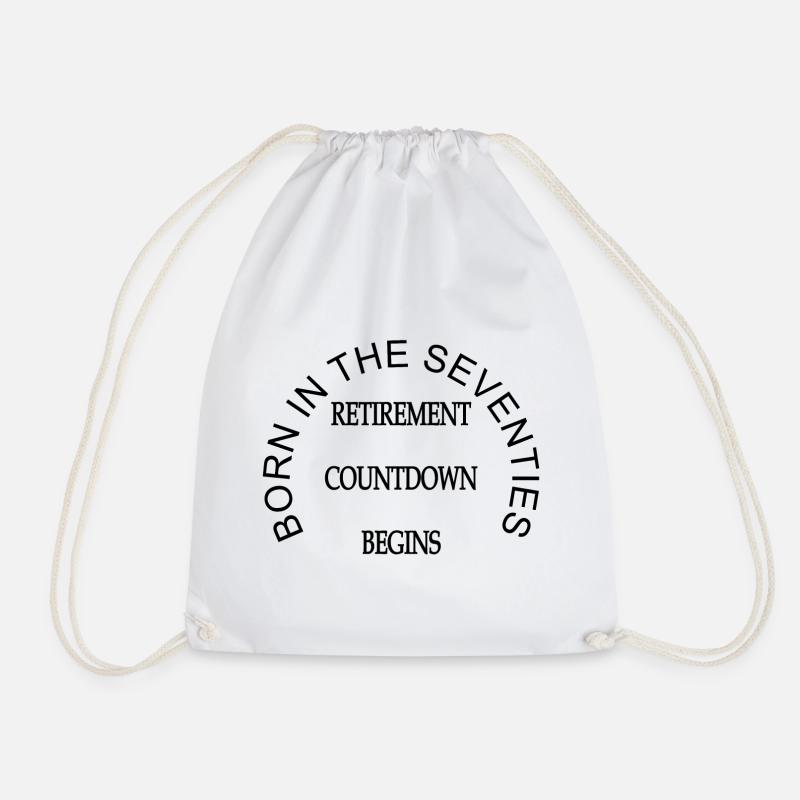 Born in the seventies - Drawstring Bag - white