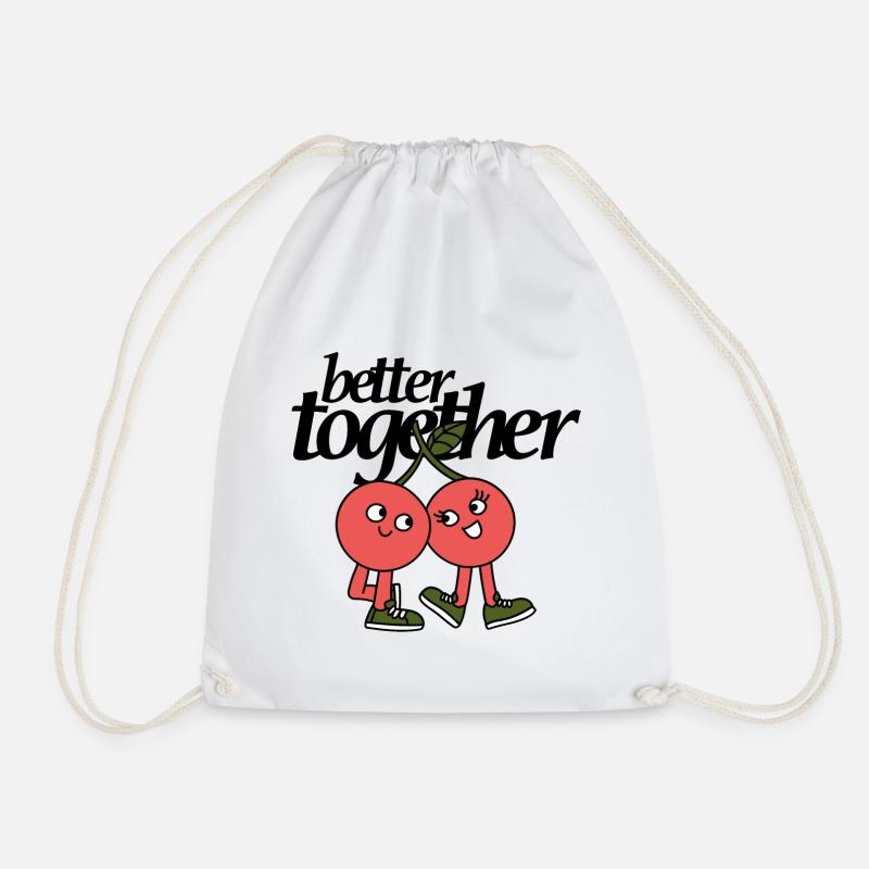 better togehter - Drawstring Bag - white