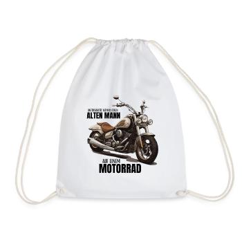 Motorrad - unterschätze niemals einen alten Mann - Turnbeutel - Weiß - Vorne