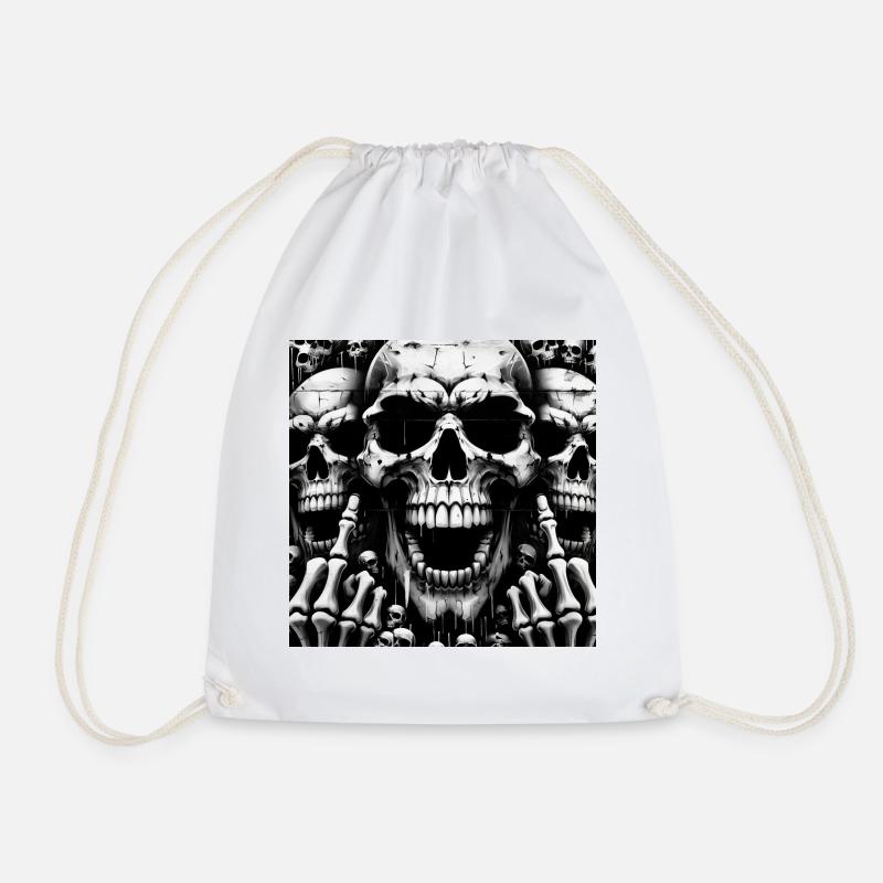 Rock 'n' Roll-Design > Skelettköpfe Statement > - Turnbeutel - Weiß