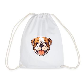 Bulldogge Hund Rasse Aquarell Karikatur Kawaii Clipar - Turnbeutel - Weiß - Vorne