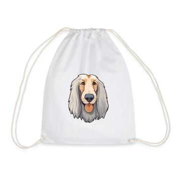 Lévrier afghan chien race aquarelle dessin animé Kawaii C - Sac de sport léger - blanc - Devant