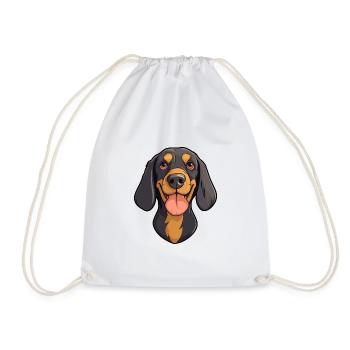 Noir et Tan Coonhound chien race aquarelle Carto - Sac de sport léger - blanc - Devant