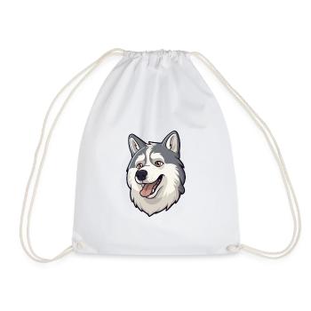 Husky chien race aquarelle dessin animé Kawaii Clipart - Sac de sport léger - blanc - Devant