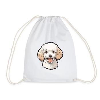 Caniche chien race aquarelle dessin animé Kawaii Clipart - Sac de sport léger - blanc - Devant