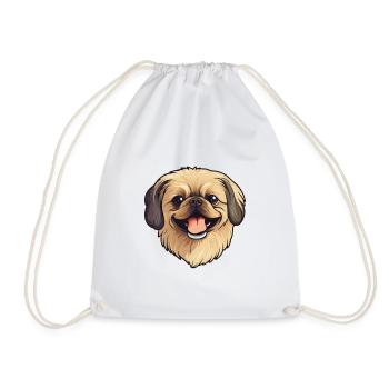 Pékin chien race aquarelle dessin animé Kawaii Clip - Sac de sport léger - blanc - Devant