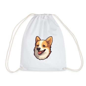 Norwegische Lundehund Hunderasse Aquarell Cartoon K - Turnbeutel - Weiß - Vorne
