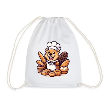 Baker Beaver: Der Konditorei-Profi - Turnbeutel - Weiß - Vorne