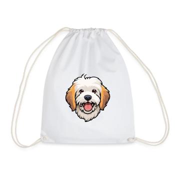 Havaneser Hund Rasse Aquarell Karikatur Kawaii Clipa - Turnbeutel - Weiß - Vorne
