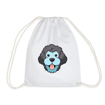 Spanischer Wasserhund Rasse Aquarell Karikatur Kawaii - Turnbeutel - Weiß - Vorne