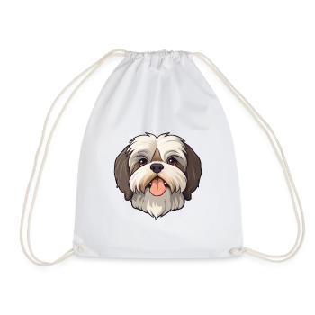 Shih Tzu chien race aquarelle dessin animé Kawaii Clipa - Sac de sport léger - blanc - Devant