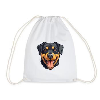 Rottweiler Hund Rasse Aquarell Karikatur Kawaii Cli - Turnbeutel - Weiß - Vorne