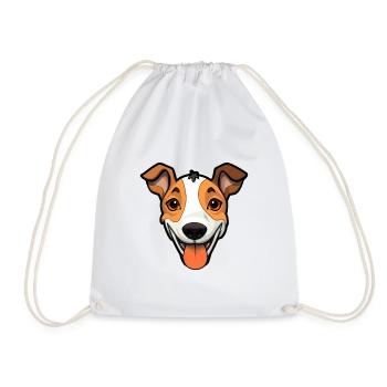 Glatte Foxterrier-Hunderasse Aquarell-Karikatur Ka - Turnbeutel - Weiß - Vorne
