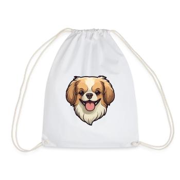 Épagneul tibétain chien race aquarelle dessin animé Kawai - Sac de sport léger - blanc - Devant