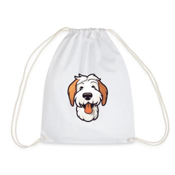 Sealyham Terrier Dog Breed Watercolor Cartoon Kawa - Drawstring Bag - white - Front