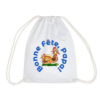 BONNE Fête des Pères PAPA POULETS - Sac de sport léger - blanc - Devant