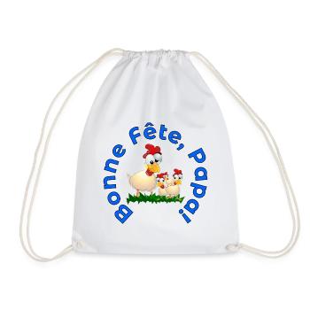 FAMILLE BONNE Fête des Pères POULETS - Sac de sport léger - blanc - Devant