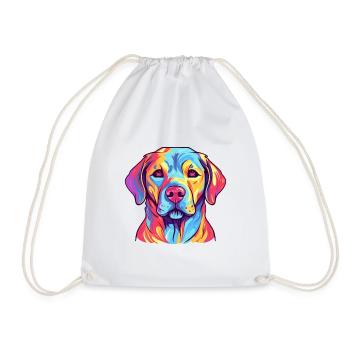 Labrador Hund Rasse Aquarell Karikatur Kawaii Farbe - Turnbeutel - Weiß - Vorne