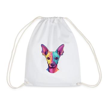 Mexican Hairless Dog Breed Watercolor Cartoon Kawa - Drawstring Bag - white - Front